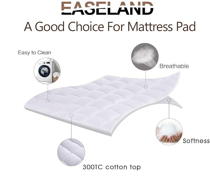 CloudNest Plush Quilted Mattress Pad