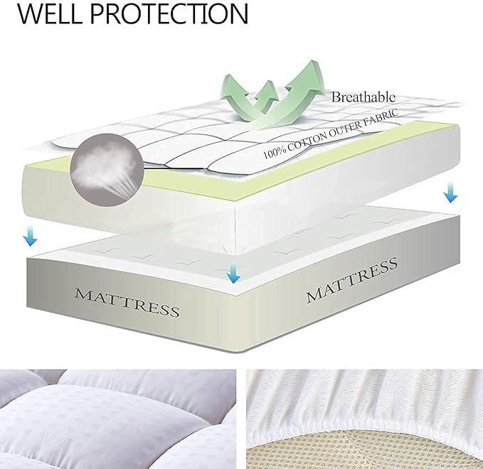 CloudNest Plush Quilted Mattress Pad