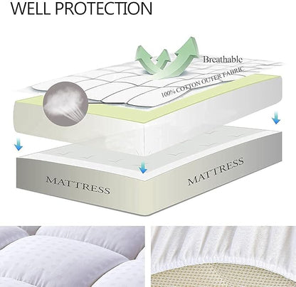 CloudNest Plush Quilted Mattress Pad