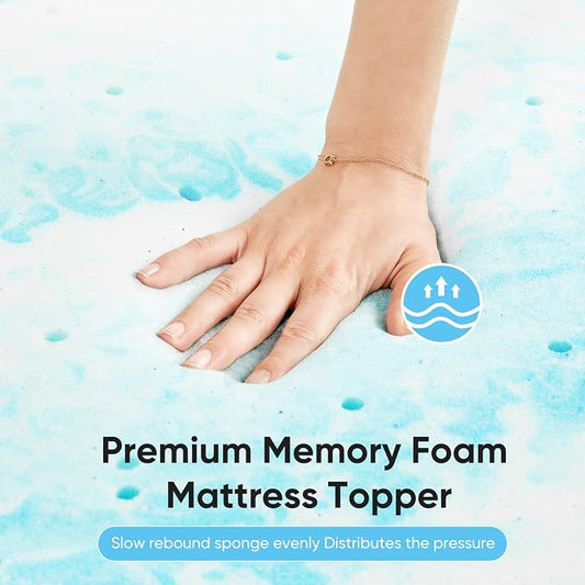 CoolComfort Cooling Gel Memory Foam Mattress Topper