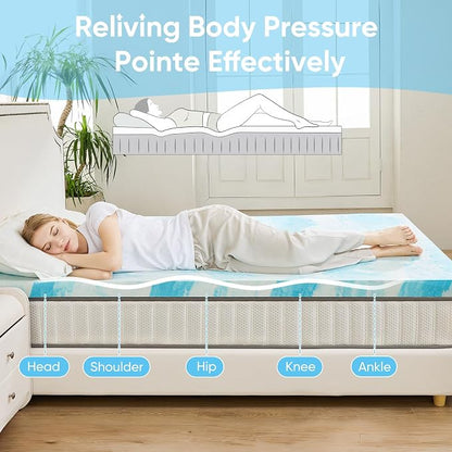 CoolComfort Cooling Gel Memory Foam Mattress Topper